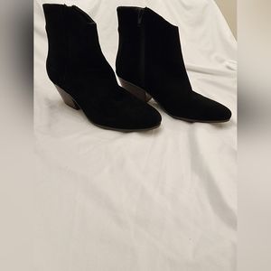 NINE WEST Tristan Black Suede Ankle Boots, size 6.5